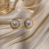 Women Girls Korean Style Camellia Baroque Pearl Earrings Fashion Vintage Jewelry Bow Heart Shape Elegant Lady Ear Rings Ear Clip