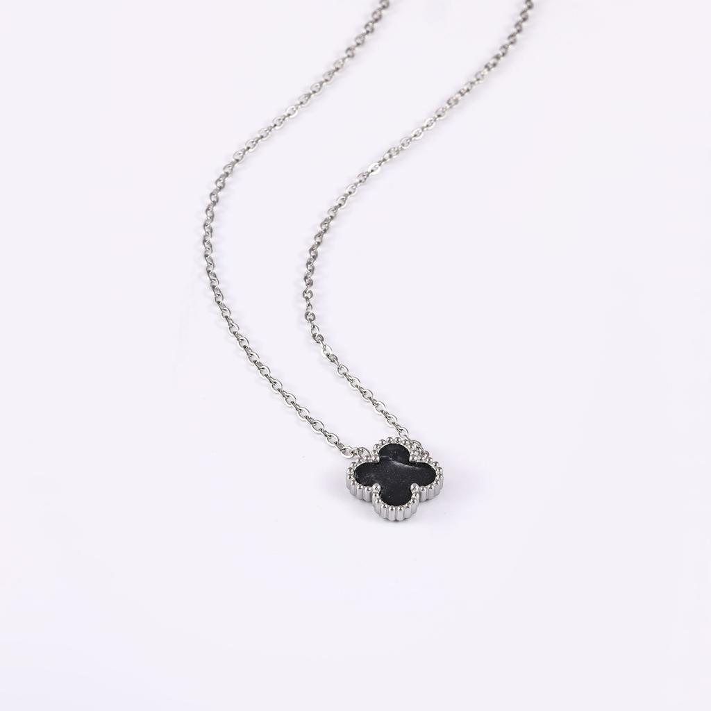 Non-fading High-quality Jewelry Double-sided Four-leaf Clover Necklace Women's Live Broadcast Hot-selling Titanium Steel Collarbone Chain