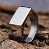 Minimalist Fashion Rectangular Mirror Stainless Steel Ring Small Batch Smooth Design Trendy Accessory
