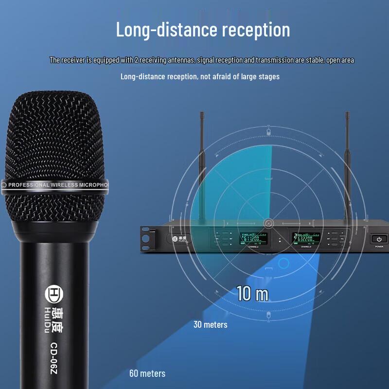 Huido CD-06 Professional Wireless Dual Rechargeable Microphone System (CN Version)