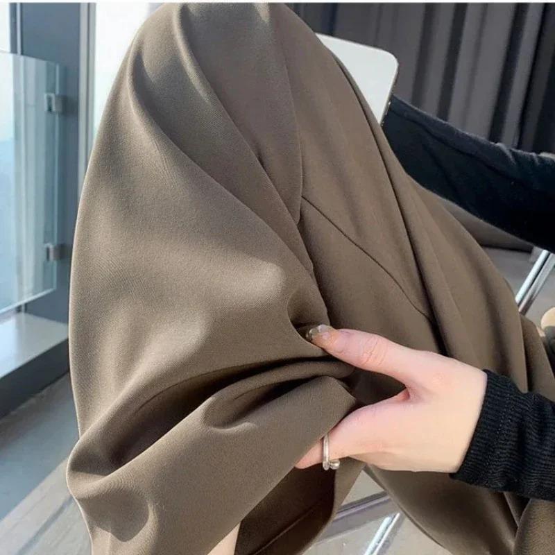 Elegant Wide Leg Pants Women Korean Style High Waist Black Baggy Pants Office Ladies Fashion Loose Suit Trousers Streetwear