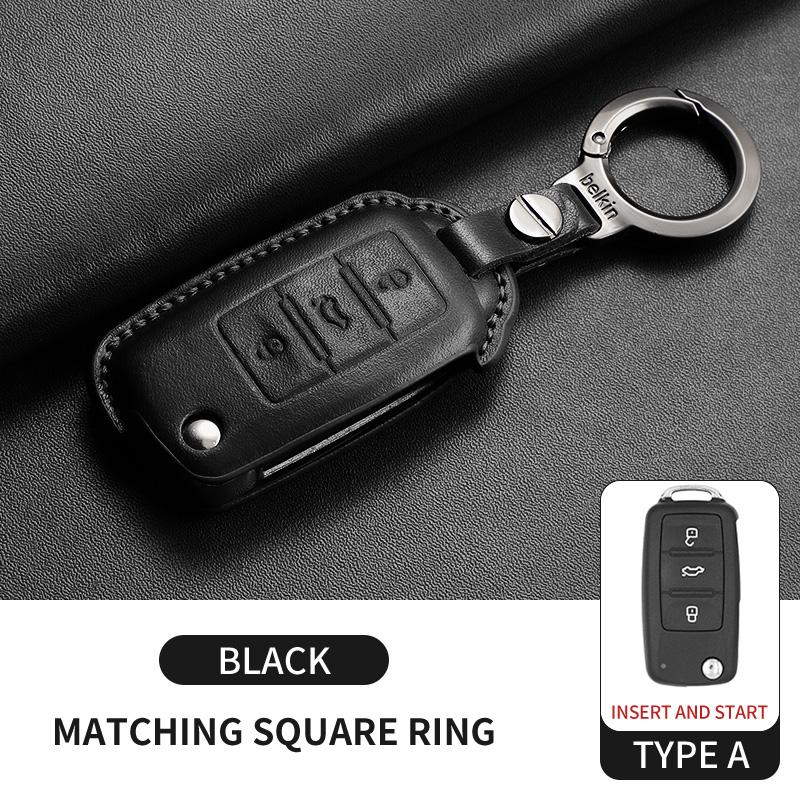 Leather Car Key Case Cover for Volkswagen VW Polo Golf7 MK7 Tiguan Passat Golf Jetta Lavida Car Remote Key Case Shell Accessorie