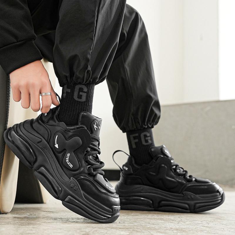 Men's Sports Shoes Height Increase Mens Vulcanized Shoes Thick Sole Outdoor Running Shoes Fashion Lace-up Zapatillas De Hombre