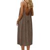 Women's Backless Strapless Dresses, Backless Loungewear Dress, Sleeveless, House Dress, Long Dress With Back Bow