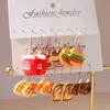 Cute Resin 3D Croissant Donut Bread Hamburg Drop Earrings for Women Girls Simulation Food Earrings Kid's Jewelry Gift