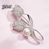 Tulip Design Lapel Pin Women Brooch High-Gloss Rhinestone Inlay Imitation