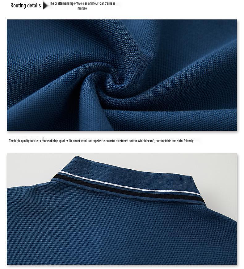 Pánské bavlněné polo s dlouhým rukávem na zip ve větších velikostech s klasickým límečkem pro podzim a zimu