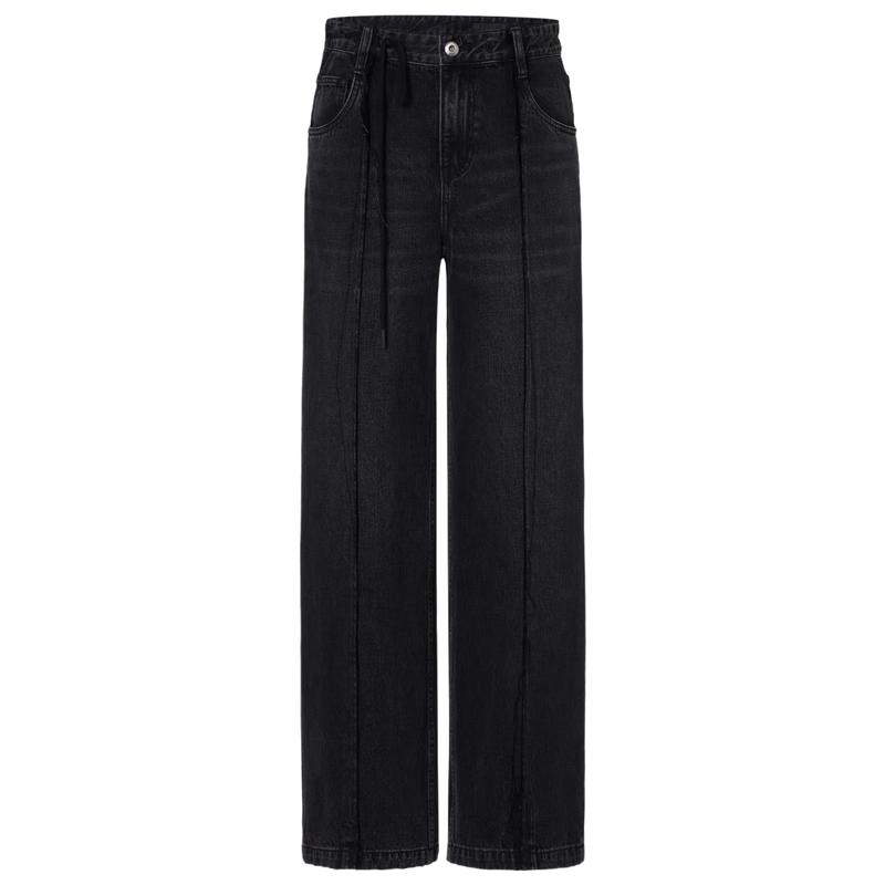 

MO&Co. Джинсы прямого кроя с низкой посадкой, на кулиске, с эффектом варки в камнях XS 25