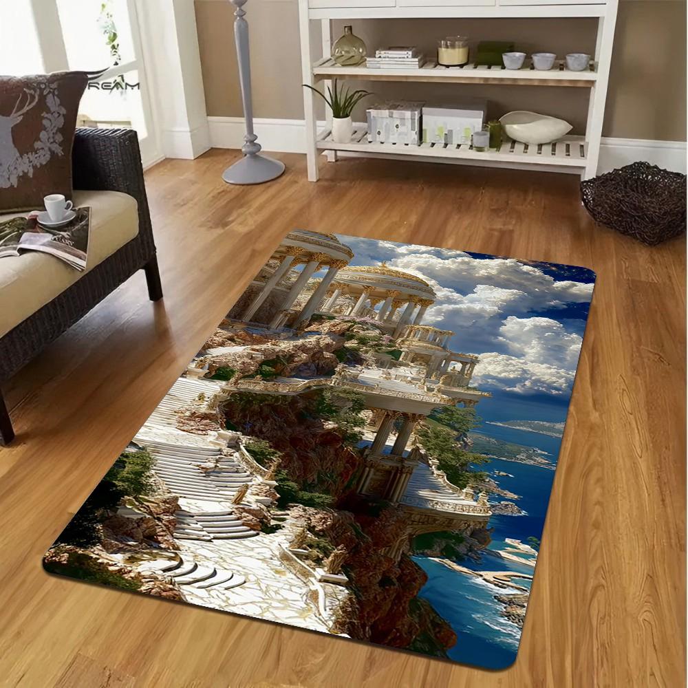 Landscape Carpet Cartoon Living Room Kitchen Sofa Table Balcony Rug Non-slip Washable Mat Exquisite Decoration Ornaments