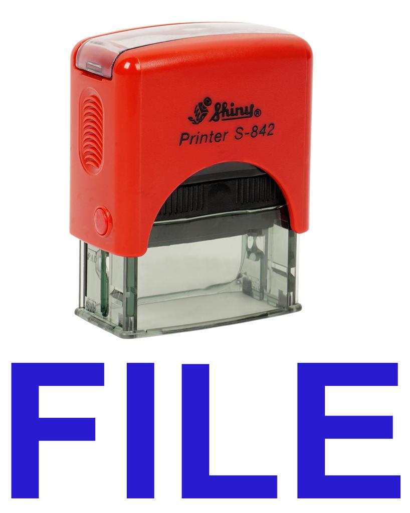 FILE Self Inking Rubber Stamp Custom Shiny Office Stationary Stamp