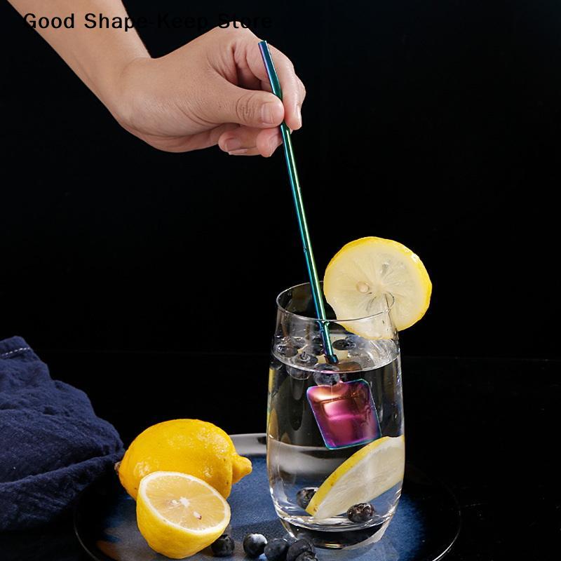 Creative 304 Stainless Steel Watermelon Scraper Spoon Spiced Straw for Beverages And Coffee Stirring Kitchen Utensil