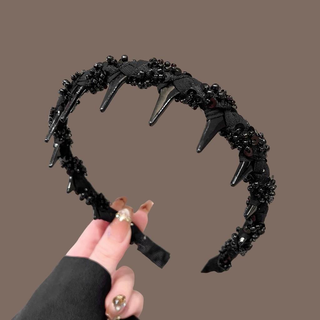 High-End Women's Bow Headband with Teeth - 2025 Face Washing & Hair Pressing Accessory