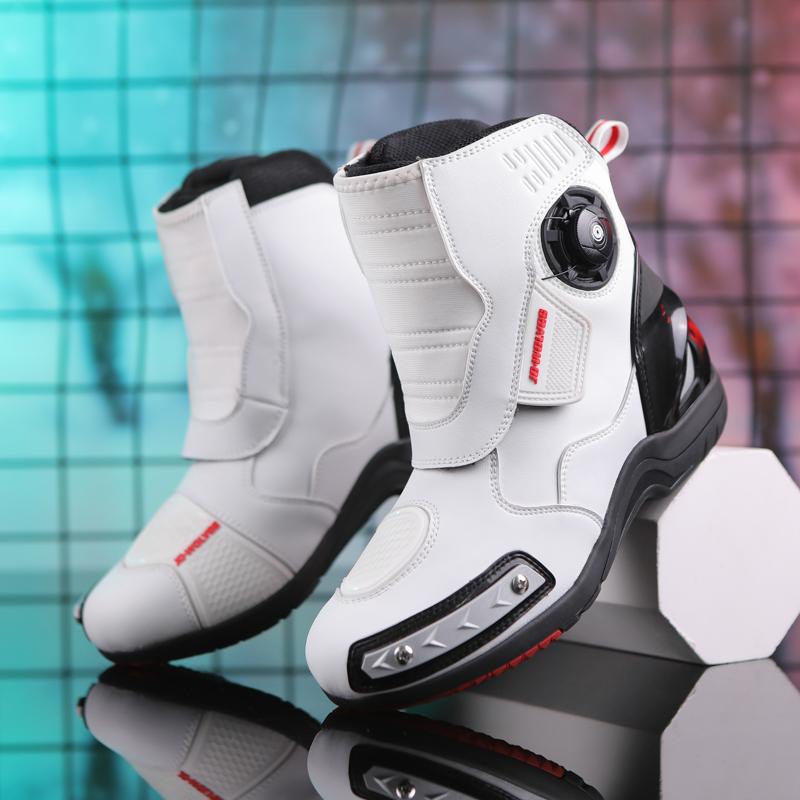 Large-sized Chinese Motorcycle Racing Shoes Waterproof Shockproof and Wear-resistant Men's Women's Luminous Riding Boots Knobs
