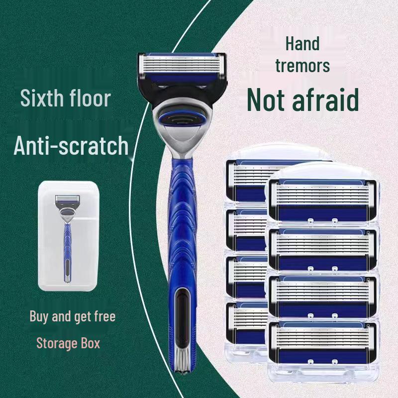 Geely Men's 6-Layer Manual Razor Blades - Universal Shaving for Beard, Knife, and 5-Layer Razor Compatibility