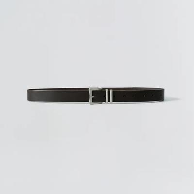 Modern Square Leather Belt_Brown