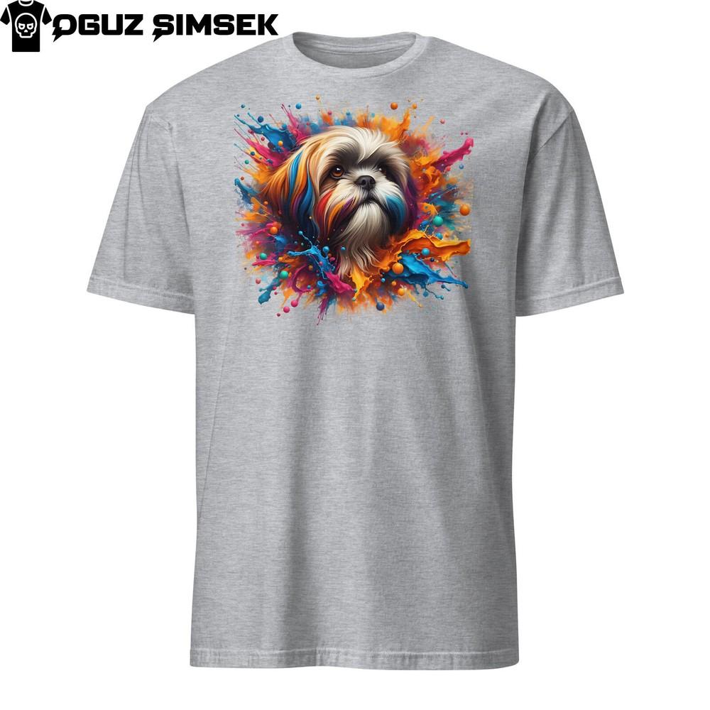 Colorful Shih Tzu Dog Short-Sleeve Unisex T-Shirt | Vibrant Canine Graphic Tee