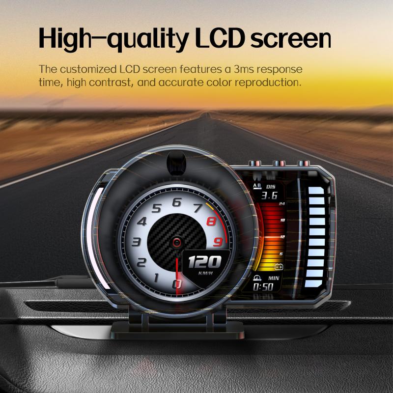 P28 OBD2 GPS HUD Head Up Display Universal Car Speedometer Slope Meter On Board Computer Auto Part one size