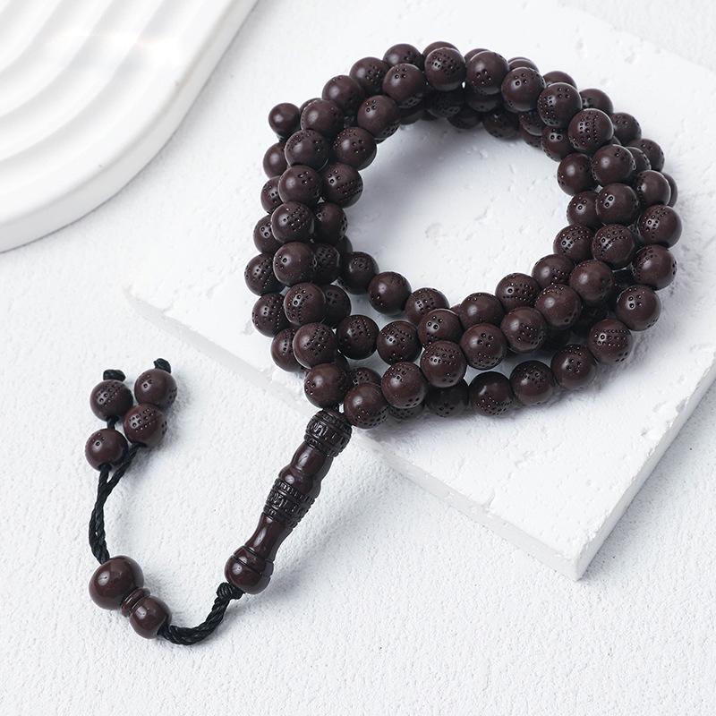 Handmade 8mm 99-Bead Imitation Wood Tasbih - Islamic Prayer Rosary