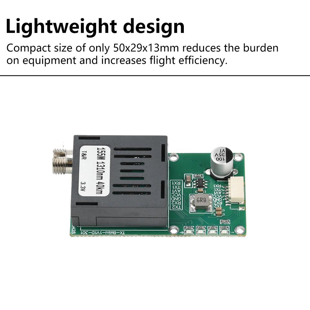 DC 1.1-16V Sky/Earth TTL Optical Transceiver Module FC RX/TX/AV/VCC/GND Interface for Drones TTL to Fiber Optic Module