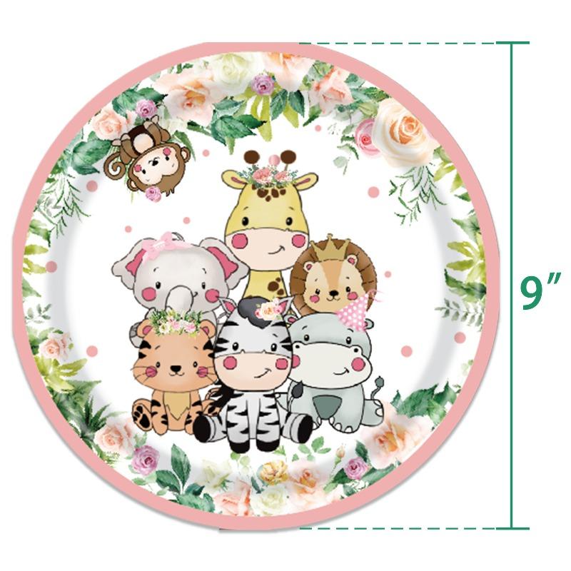 New hot-selling animal series theme party tableware forest animals children's birthday decoration supplies
