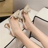 Eilyken Butterfly-knot PVC String Bead Women Pumps Sandals Fashion High Heels Mule Shoes Size 35-42