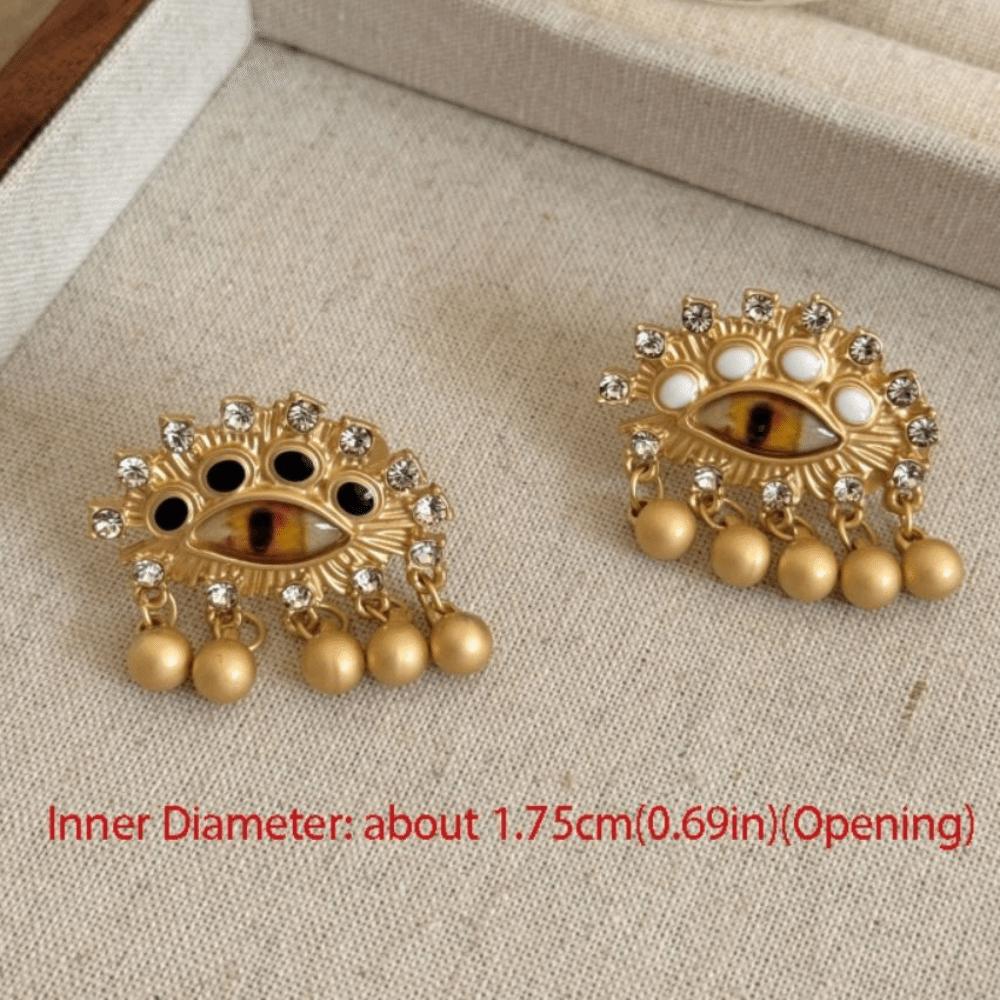 Pearl Demon Eye Ring Geometric Vintage Gold Ring Creative Blue Eyes Ring Friends
