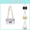 Stylish Modern Minimalist Lock Closure Small Square Bag For Women In Chic Colors