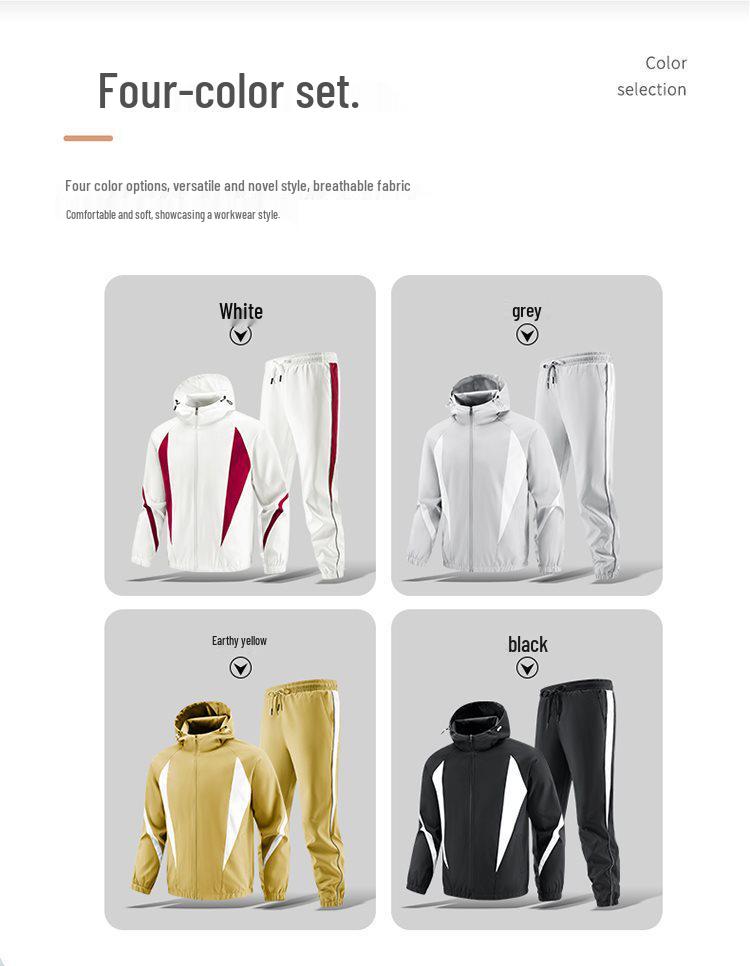 Men's Spring/Autumn Loose-Fit Sports Suit: Stand-Up Collar Jacket & Long Pants Two-Piece Set