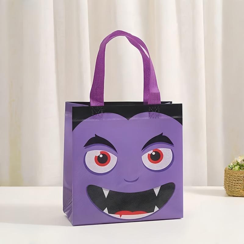 

1/6 шт. многоразовая нетканая сумка-тоут для Хэллоуина, подарочный пакет, подходит для подарков на вечеринку по случаю дня рождения в стиле Хэллоуина 1Pc фиолетовый
