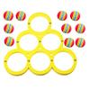Water Sports Floating Pool Game Toy with 10 Rainbow Balls Throwing Game Water Sports EVA Throwing Circles