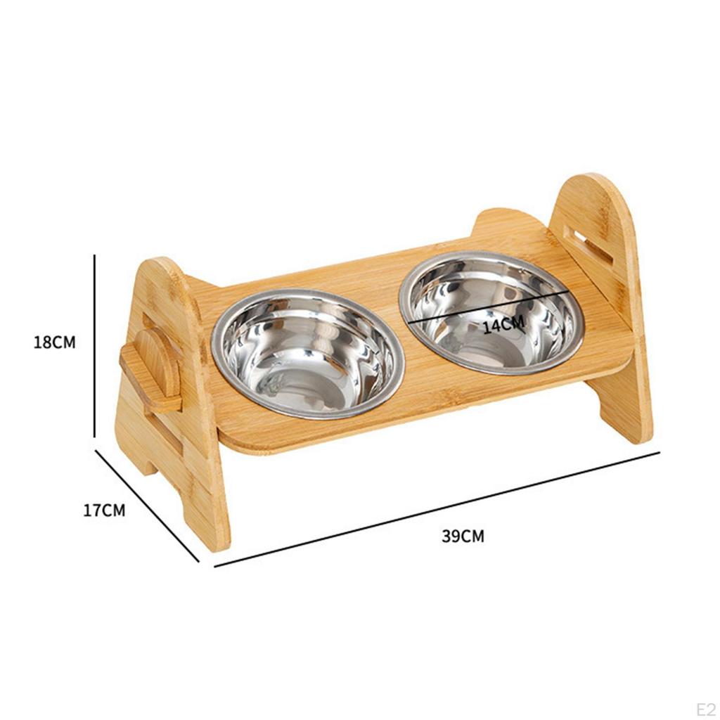 Elevated Tilted Cat Bowl with Stand Pet Supplies Feeding Station Adjustable Food Water Dish