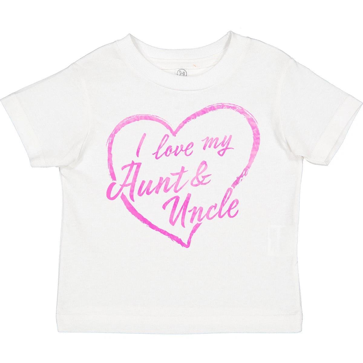 Inktastic I Love My Aunt And Uncle In Pink Chalk Heart Toddler T-Shirt Family As 150