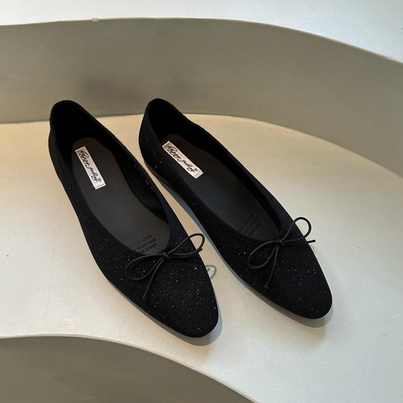 Fashion SUOJIALUN Spring New Brand Women Flat Shoes Fashion Round Toe Shallow Slip On  Ballerinas Shoes Soft Flat Heel Dress Ballet Shoe