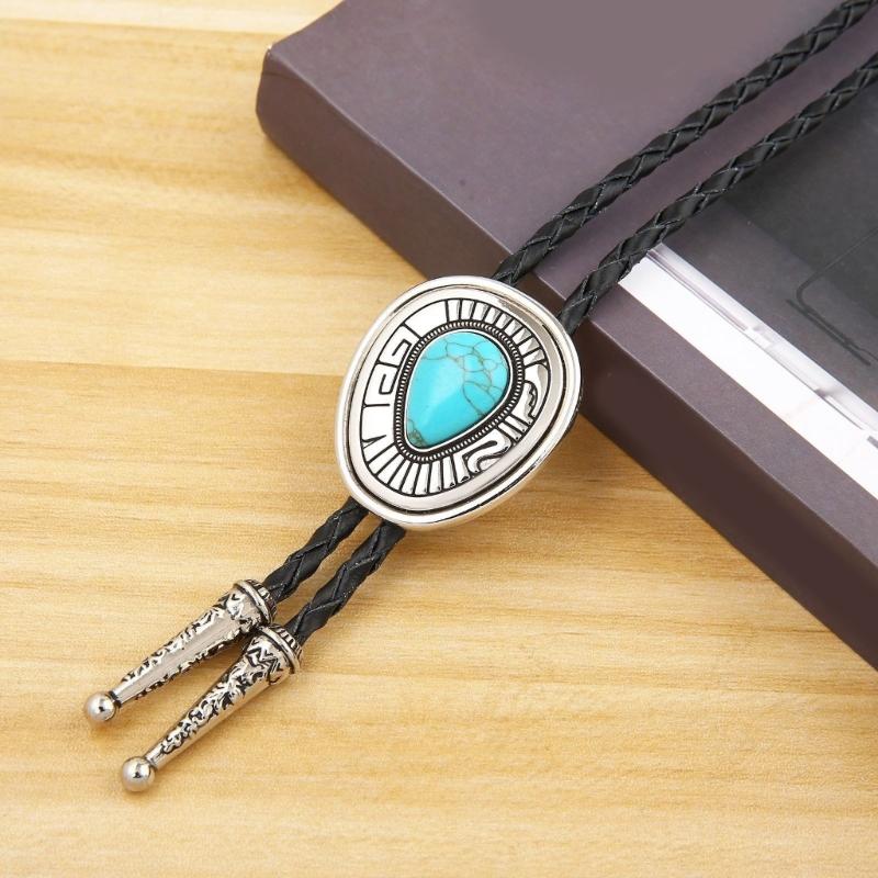 Bolo Tie for Adult Western Cowgirls Metal Necktie Rope Cord Pendants Necklaces Braids Jewelry for Women Teen Girls