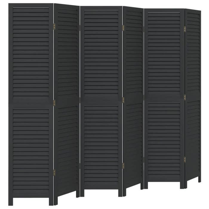 VidaXL Cloison de Séparation 6 Panneaux, Séparateur de Pièce, Écran d'Intimité, Paravent de Salon Chambre, Noir Bois de 358858