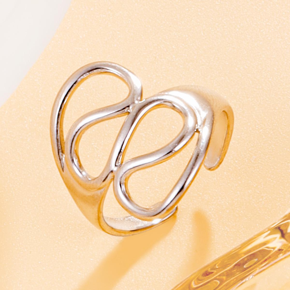 INS Style Geometric Open Ring - 18K Gold Plated Stainless Steel Jewelry