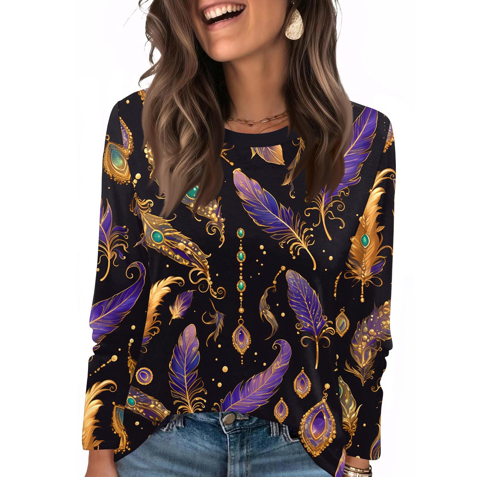 

Рубашки с длинным рукавом для женщин, милые футболки с графическим принтом, блузки, повседневные базовые топы больших размеров, пуловеры L