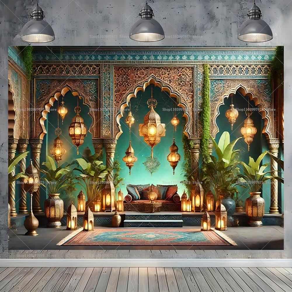 Moroccan Palace Backdrop Arabian Middle Eastern Interior Palace Photography Background for Kids Baby Shower Birthday Party Decor4