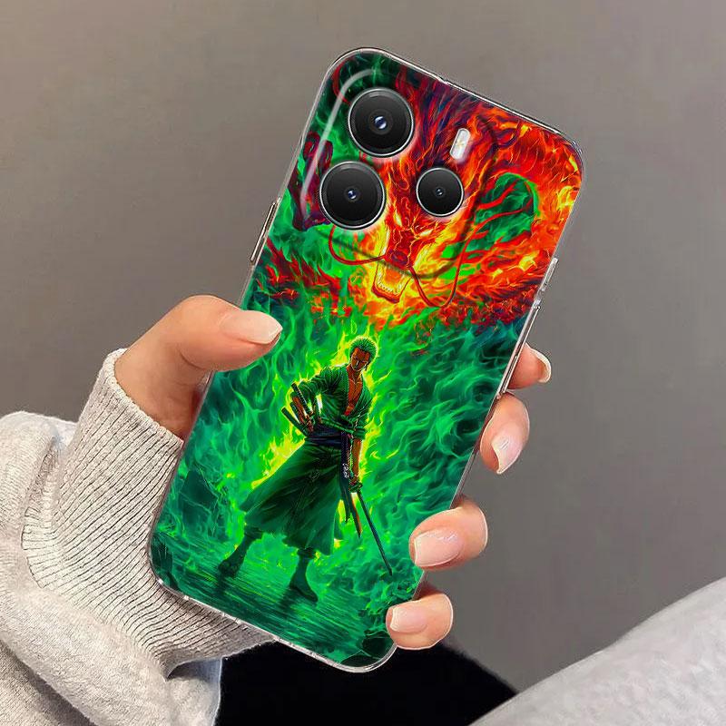 ZORO Roronoa One Pieces Case For Xiaomi Redmi Note 15 14 13 12 11 10 Pro Plus 5G Cover For Redmi 15C 15 14C 13C Clear Phone Case