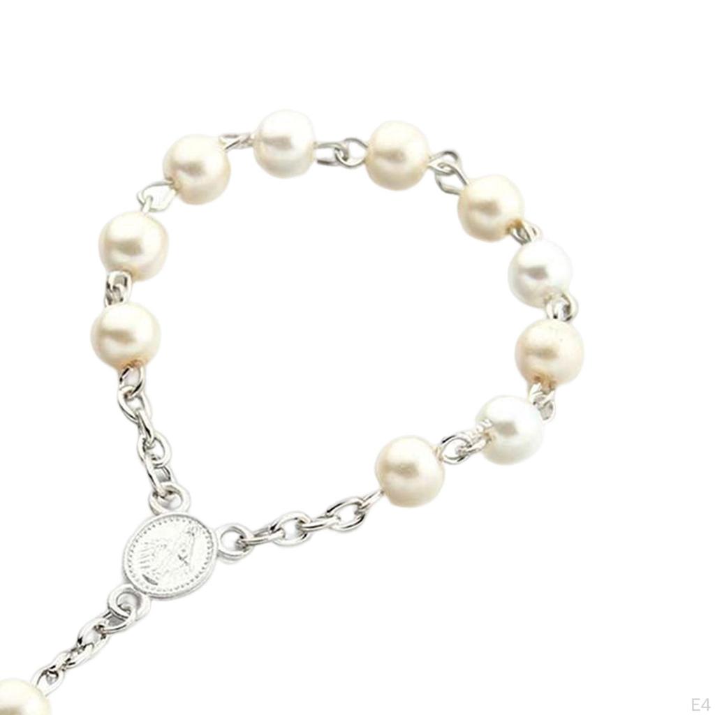 Religious Beaded Bracelet Pendant Gift Crafts Baptism Handmade Christmas