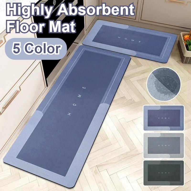 Highly Absorbent Floor Mat, Diatomaceous Earth Mat, Bathtub Mat, Anti Slip Carpet, Bathroom Kitchen Mat, Erasable and Washable Carpet