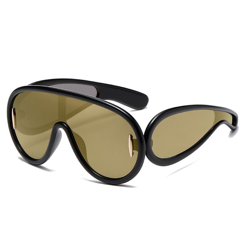 New Large Frame One-piece Sunglasses European and American Future Style Hip-hop Sunglasses Women's Outdoor Sunglasses