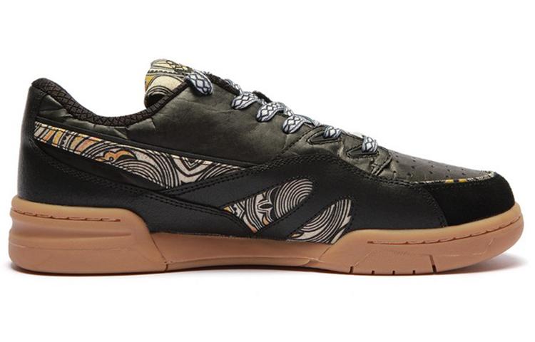 Li Ning Deluxe Low Leather Slip Resistant, Abrasion Resistant, Lightweight Low top Skateboard Shoes Women's Black AZGS046-3