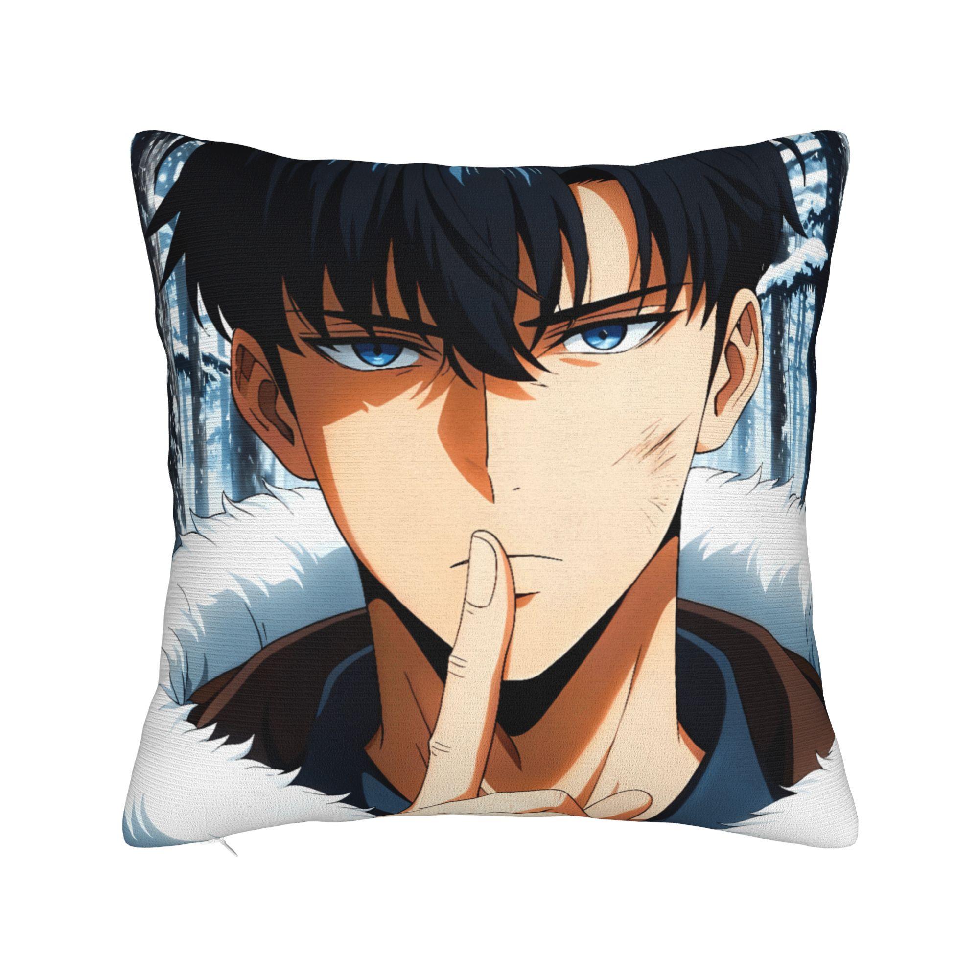 

Solo Leveling Pillow Cover Cute Funny Pillow Case For Living Room Chair Soft Cushion Cover Birthday Present 12x12Inch