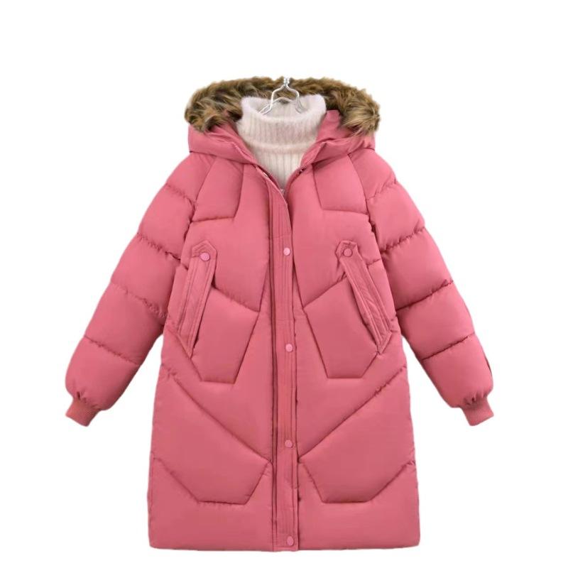 Girls Winter Wear Middle And Older Children Girls In The Long Section Of The Thickened Paragraph Down Cotton Jacket Girls Cotton Clothes