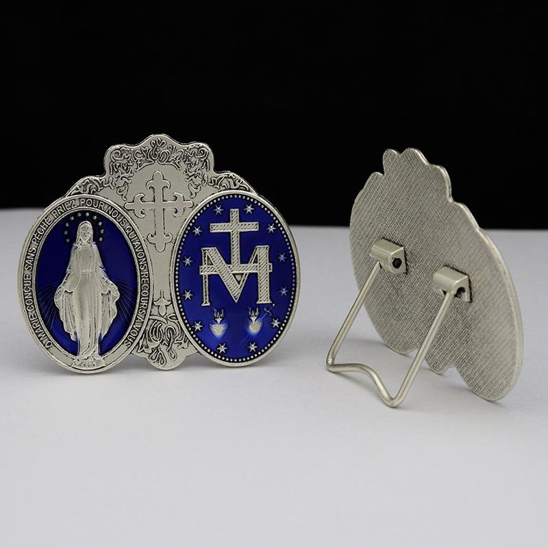 

Metal Retro Craftsmanship Home Desktop Folding Ornament Maria Enamel Commemorative Badge