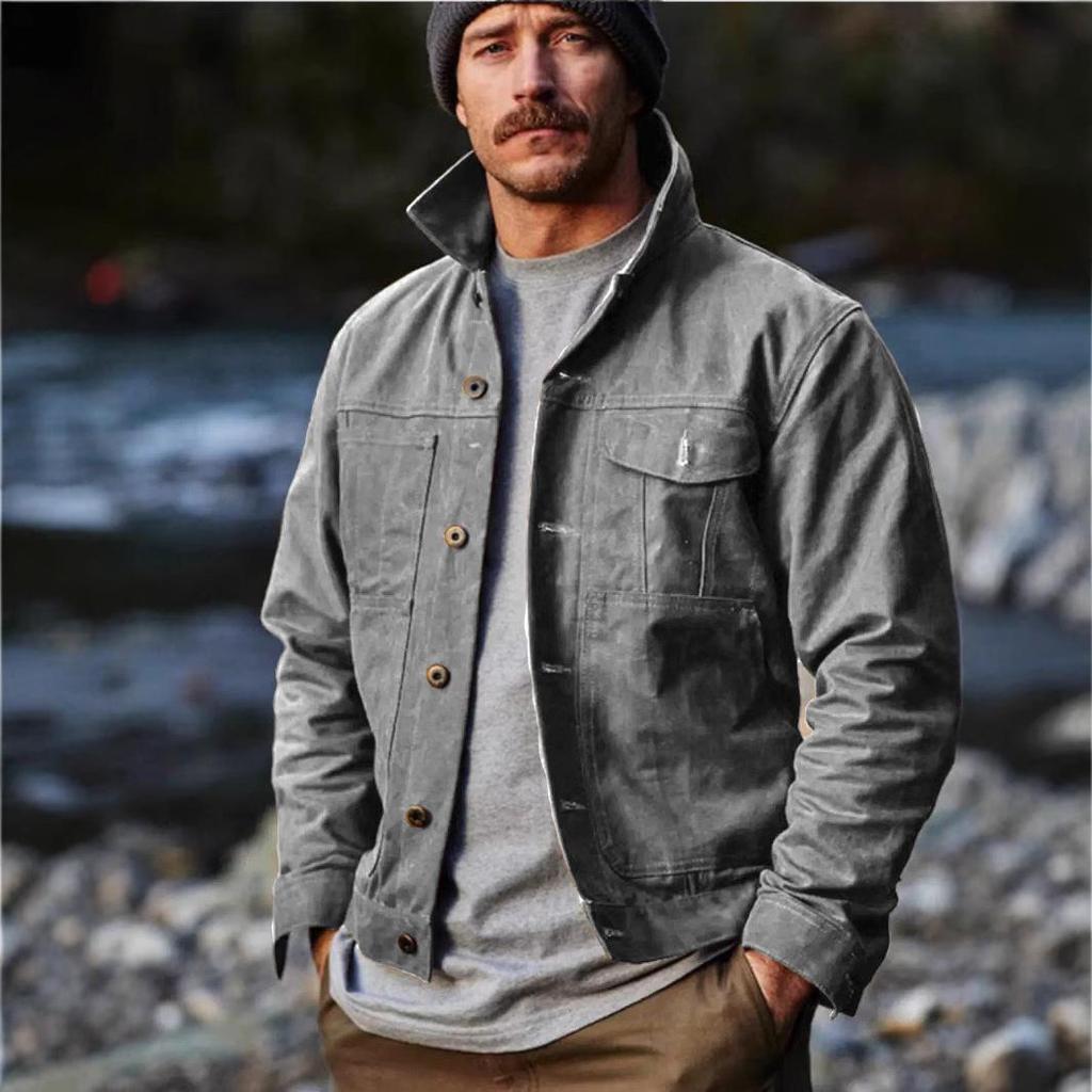 Frühjahr 2025 Herren Retro Mehrknopf Mehrtaschen Klassische Strickjacke Jacke