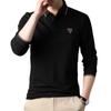 Frühling und Herbst Neue Lässige Herren Junge und Mittelalte Lockere Einfarbige Oberteile Herren Poloshirts