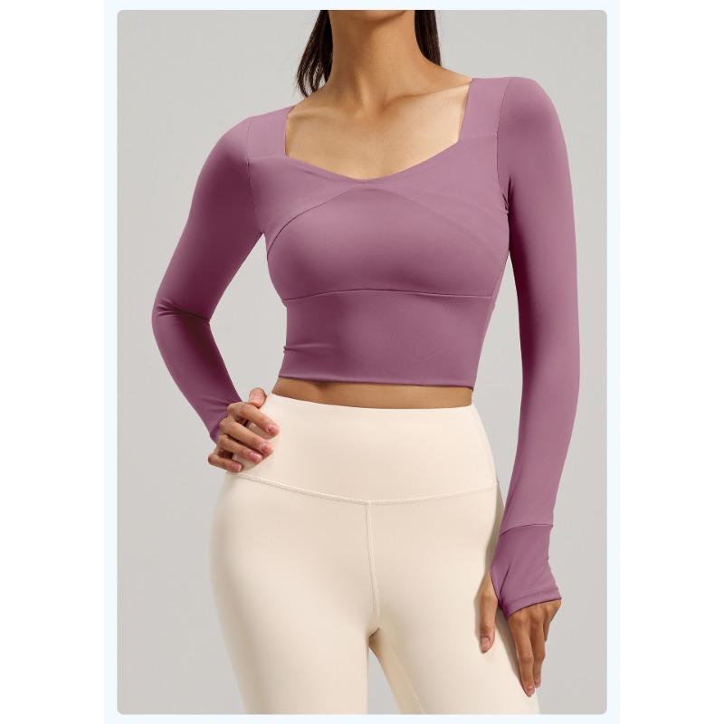 Spring and Autumn Tight Fitness Running Sports Tops for Women Long-sleeved Yoga Clothes