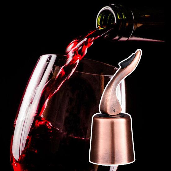 Weinverschluss, gute Abdichtung, Edelstahl, auslaufsicher, einfache Bedienung, langlebiger Vakuum-Weinverschluss